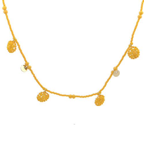 Necklace happy flowers yellow