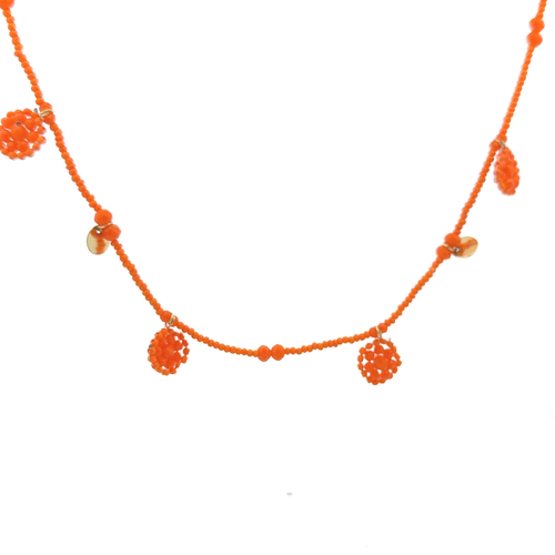 Necklace happy flowers orange
