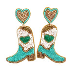 Earrings happy boots sea green