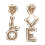 Earrings happy love white