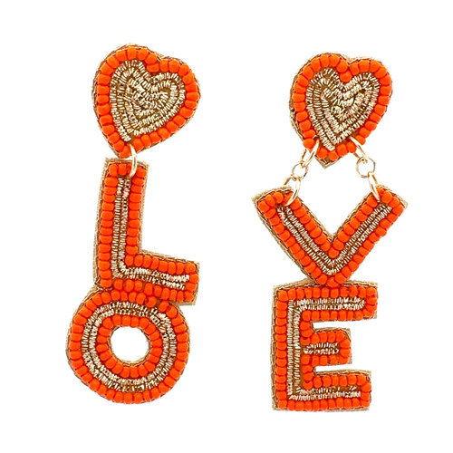 Earrings happy love orange