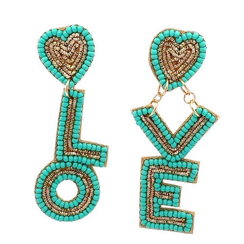 Earrings happy love turquoise