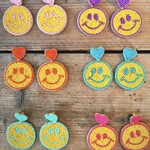 Earrings happy smiley orange