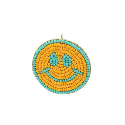 Charm happy smiley turquoise