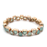 Hearts all over blue aqua goldplated