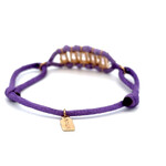 Bar stone cord purple goldplated