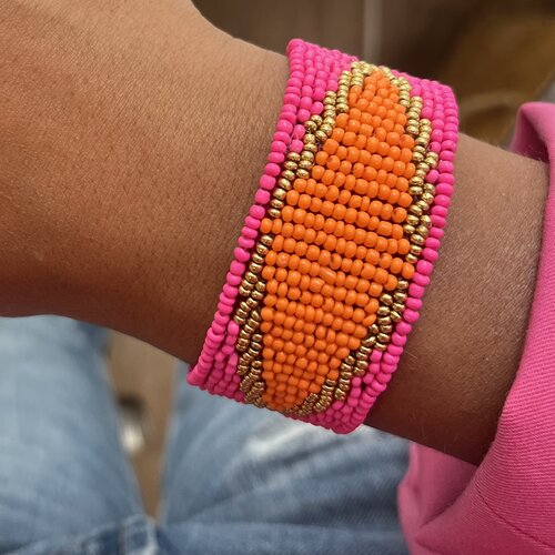 Happy bangle rhombus orange pink