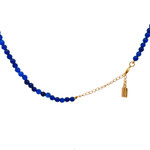 Necklace plain blue goldplated