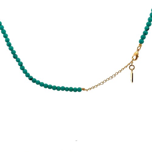 Necklace plain turquoise goldplated