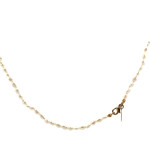 Necklace men plain pearl oval goldplated