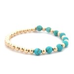 Half mix turquoise gold coloured