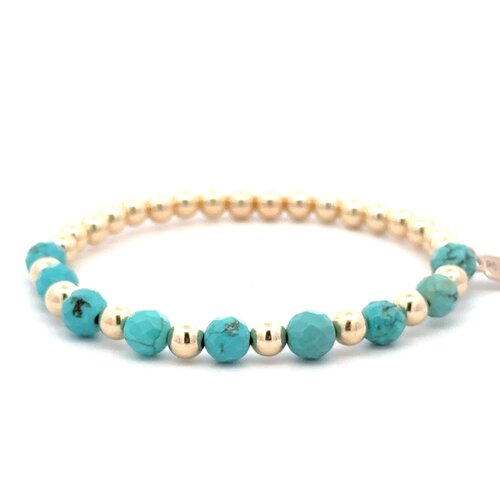 Half mix turquoise gold coloured