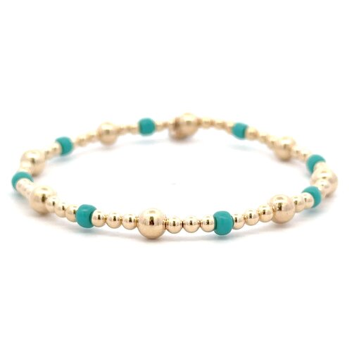 Mix turquoise basic gold coloured