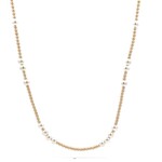 Necklace mixed 2mm / 4mm gold coloured - silver