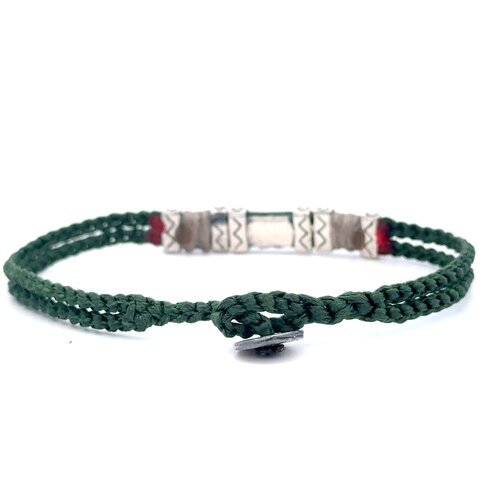 Men cord roman dark green silver