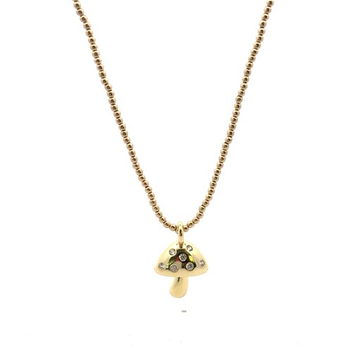 Charm mushroom goldplated