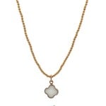 Charm clover pearl goldplated