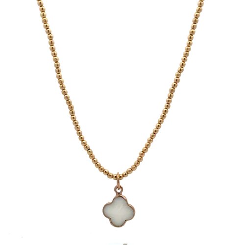 Charm clover pearl goldplated