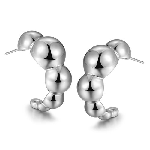 Earrings bubble silver