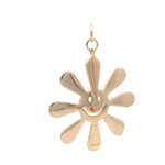 Charm happy flower pink goldplated