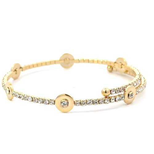 Bangle zirkon round gold coloured