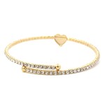 Bangle zirkon heart gold coloured