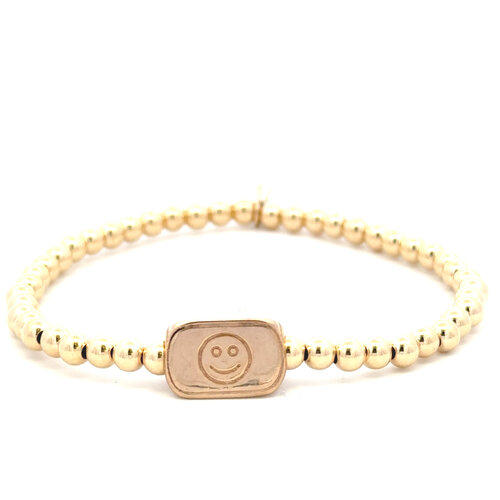 Love charm smiley gold coloured