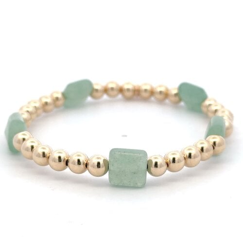 Square 5 jade gold coloured