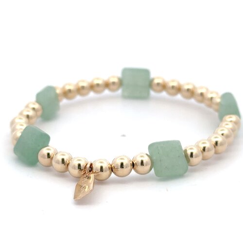 Square 5 jade gold coloured