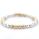 Basic 6mm gold coloured mix silver row