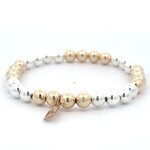 Basic 6mm gold coloured mix silver row