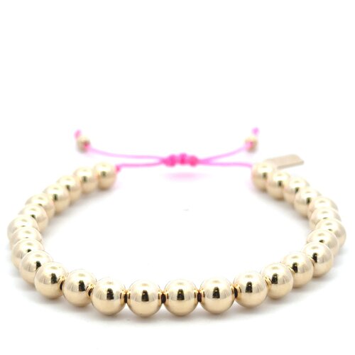 Cord 6mm neon pink gold coloured