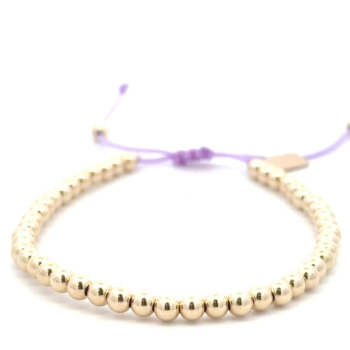 Cord 4mm lila gold coloured