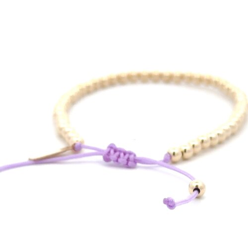 Cord 4mm lila gold coloured