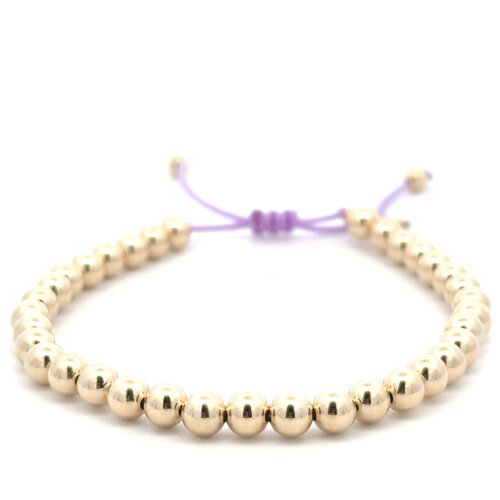 Cord 5mm lila gold coloured