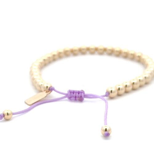 Cord 5mm lila gold coloured