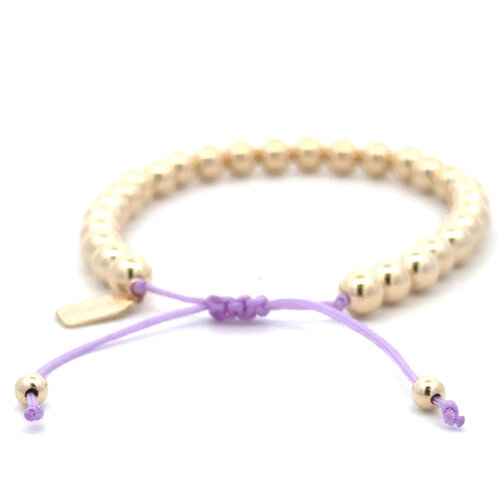 Cord 6mm lila gold coloured