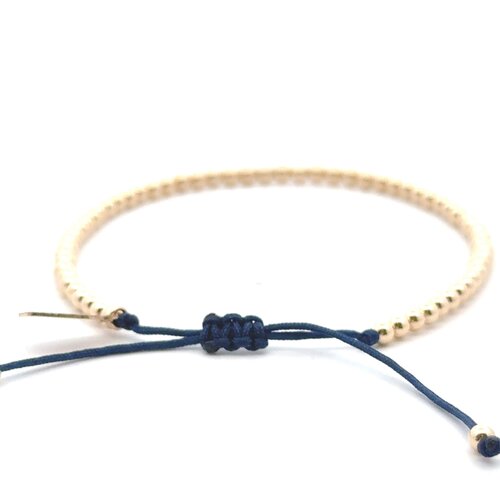 Cord 3mm navy blue gold coloured