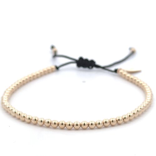 Cord 3mm black gold coloured