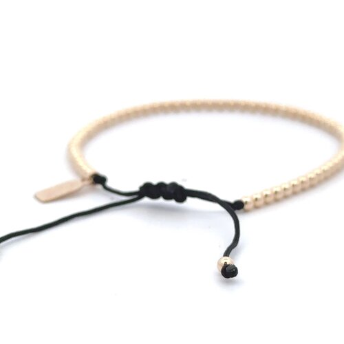 Cord 3mm black gold coloured