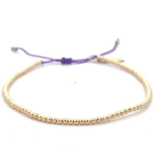 Cord 2mm purple gold coloured