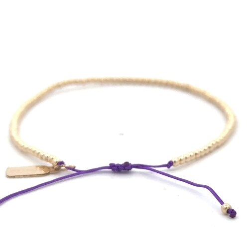 Cord 2mm purple gold coloured