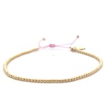 Cord 2mm pink light gold coloured