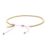 Cord 2mm pink light gold coloured