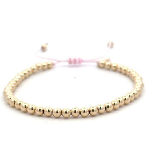 Cord 4mm pink light gold coloured