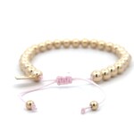 Cord 6mm pink light gold coloured