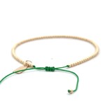 Cord 2mm green gold coloured