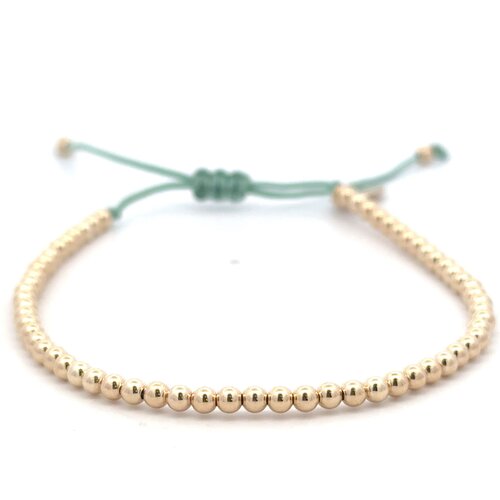 Cord 3mm sea green gold coloured