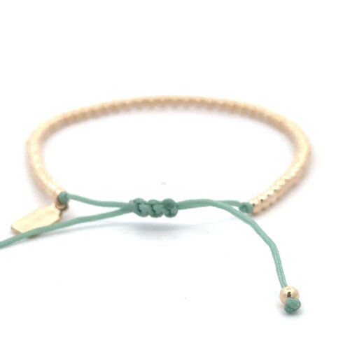 Cord 3mm sea green gold coloured