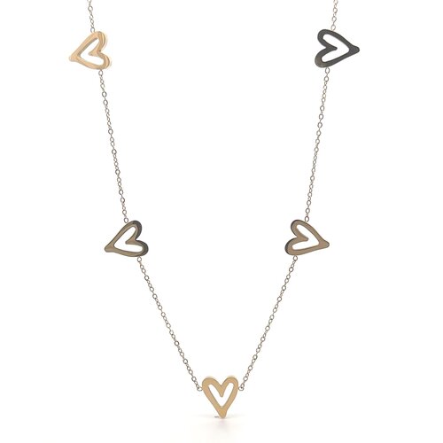 Necklace hearts 5 gold coloured